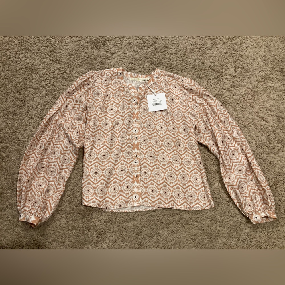 Marie Oliver long sleeve cropped blouse